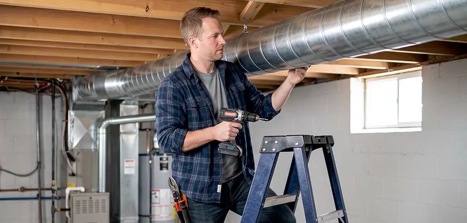 Exposed Spiral Ductwork in Conroe
